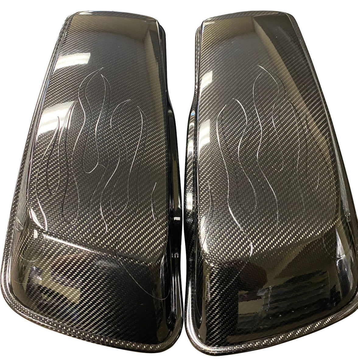 2009-2023 Touring Models Flame Saddle Bag Lids